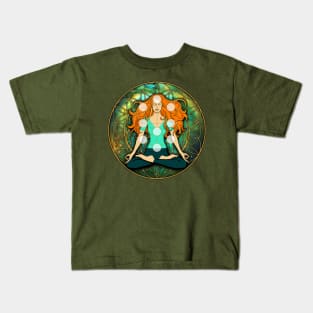 Green Tree of Life Mandala Kids T-Shirt